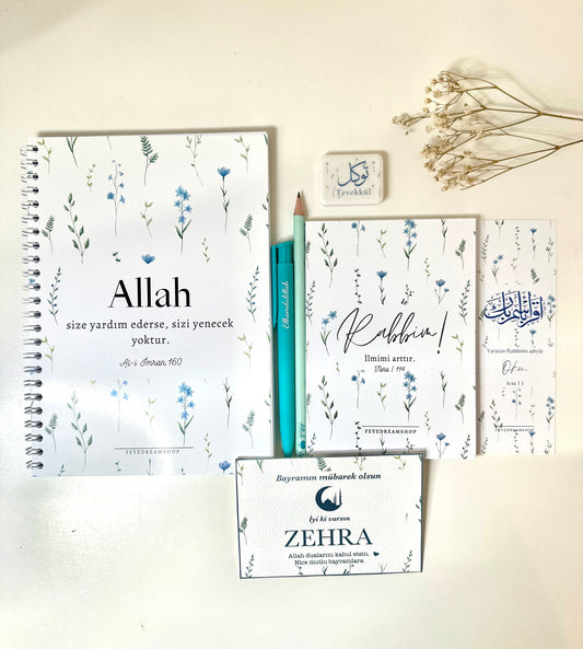 Blue Flower personalisiertes Eid Geschenkset