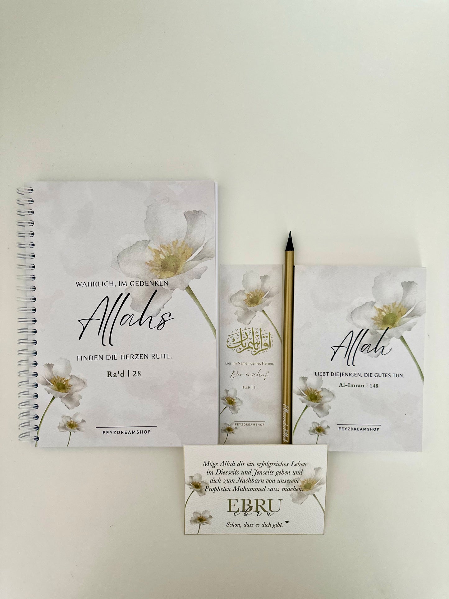 “Beyaz Çiçek” kişiye özel 5 / 7 Almanca set
