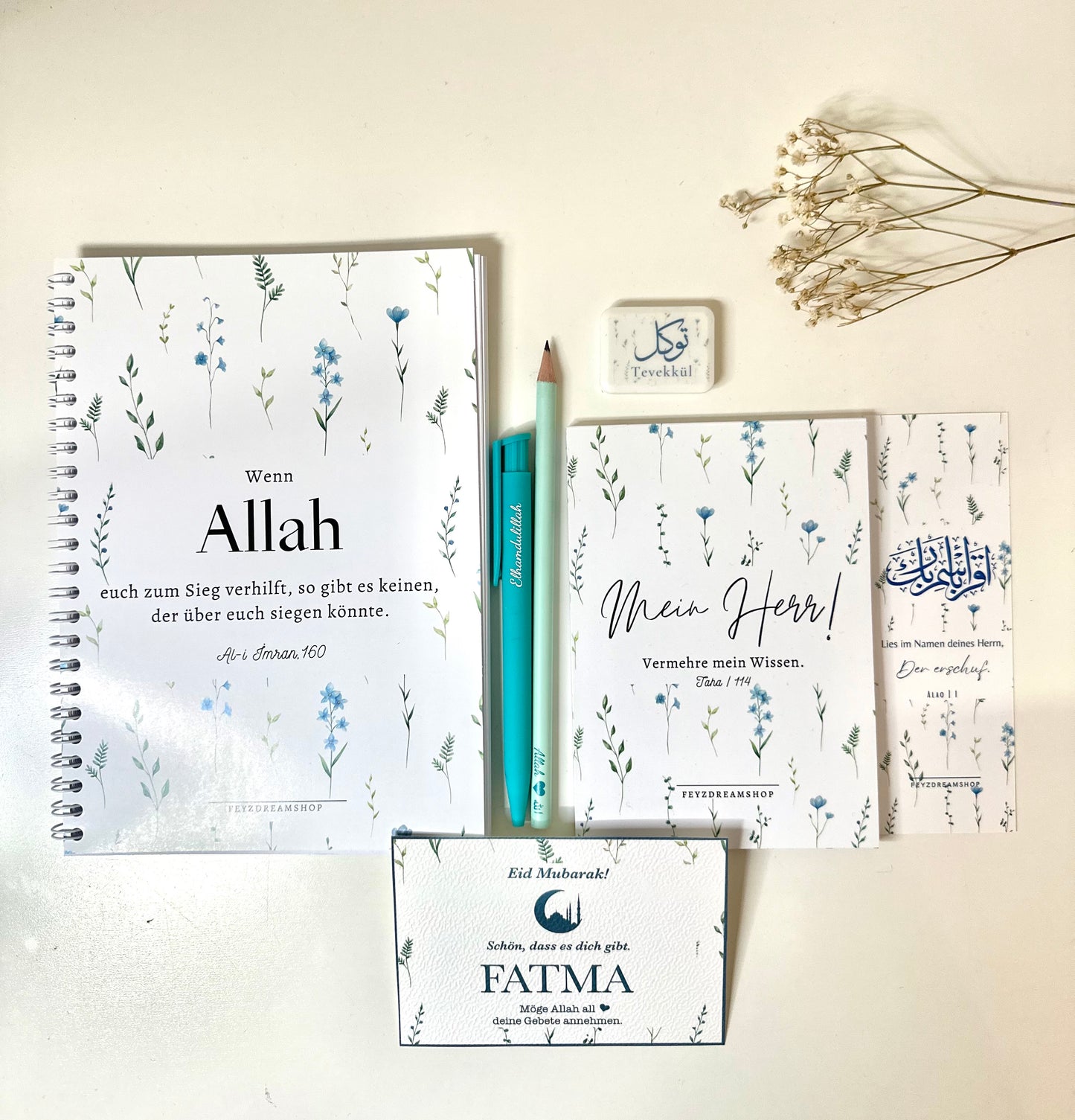 Blue Flower personalisiertes Eid Geschenkset