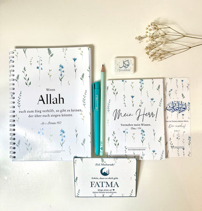 Blue Flower personalisiertes Eid Geschenkset