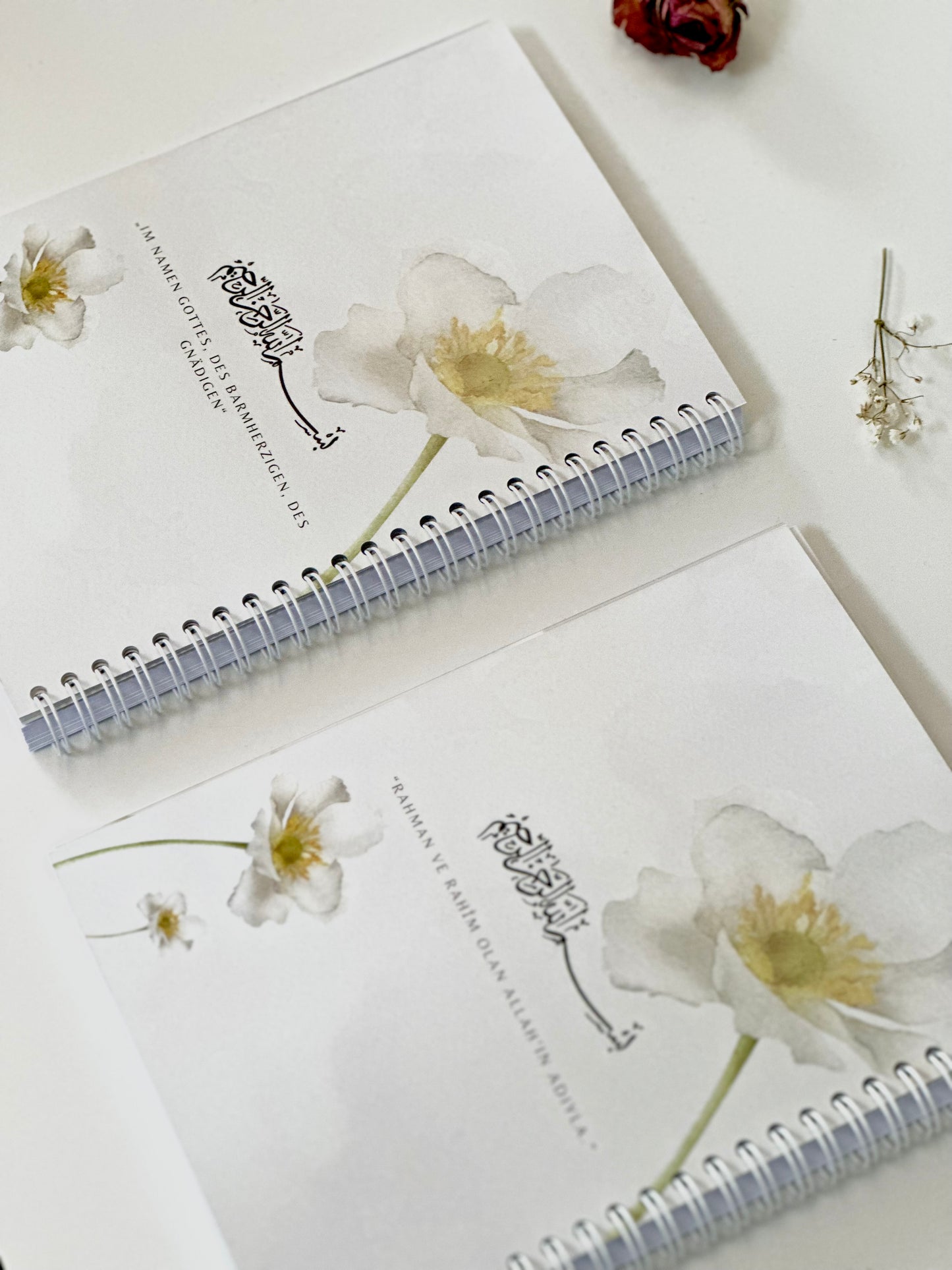 Islamic Notebook "White Flower" German/Turkish