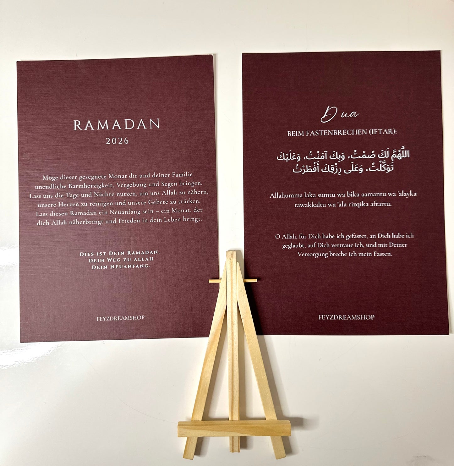 A5 Iftar Duaa Card + Ramadan Greeting Card Stand Turkish/German