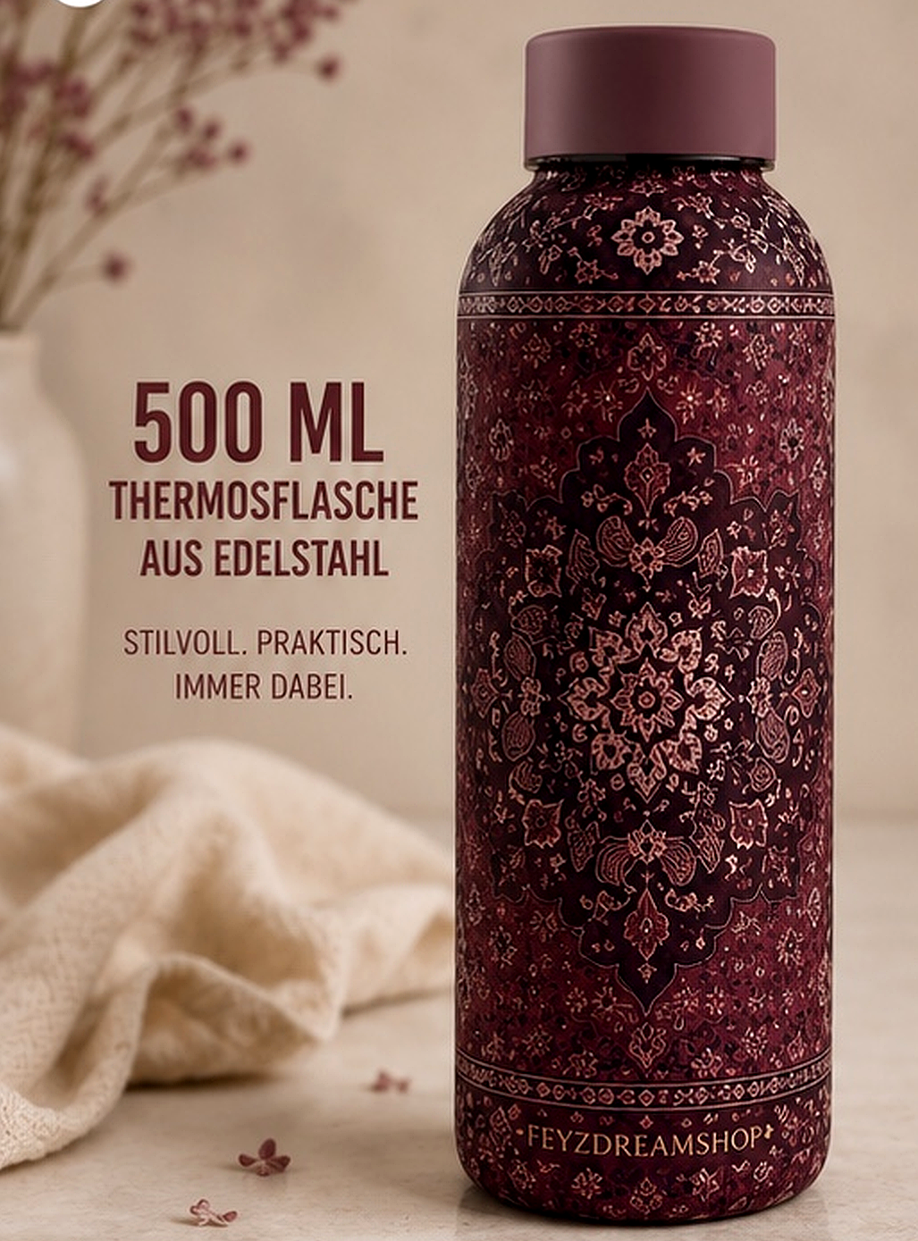 Red Rug Thermosflasche aus Edelstahl