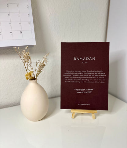 A5 Iftar Duaa Card + Ramadan Greeting Card Stand Turkish/German