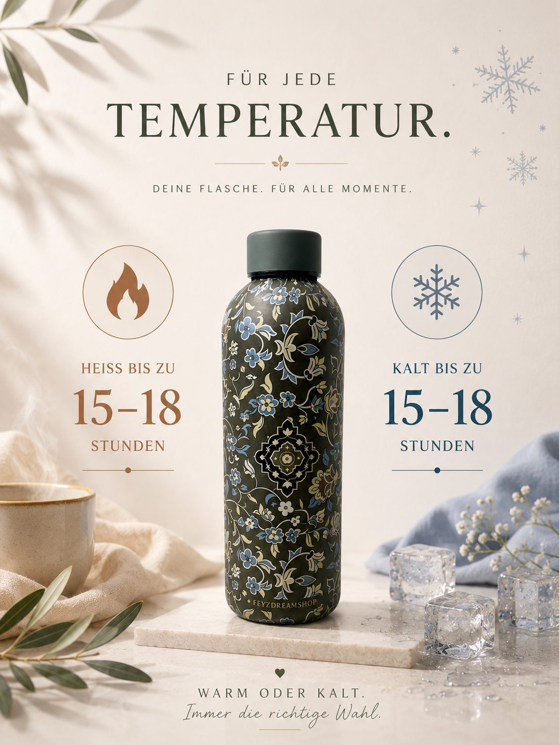 Rawdha Thermosflasche aus Edelstahl