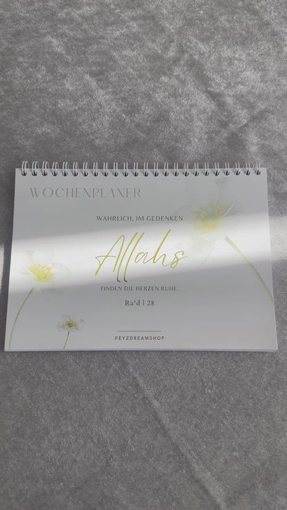 İslami haftalık planlayıcı Beyaz Çiçek Almanca/Türkçe